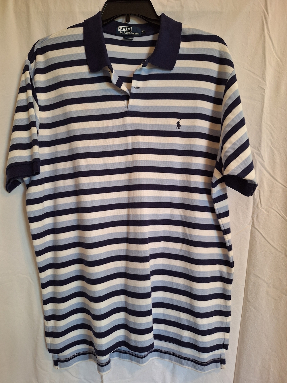 Polo by Ralph Lauren Navy & White Striped Short-Sleeve Polo